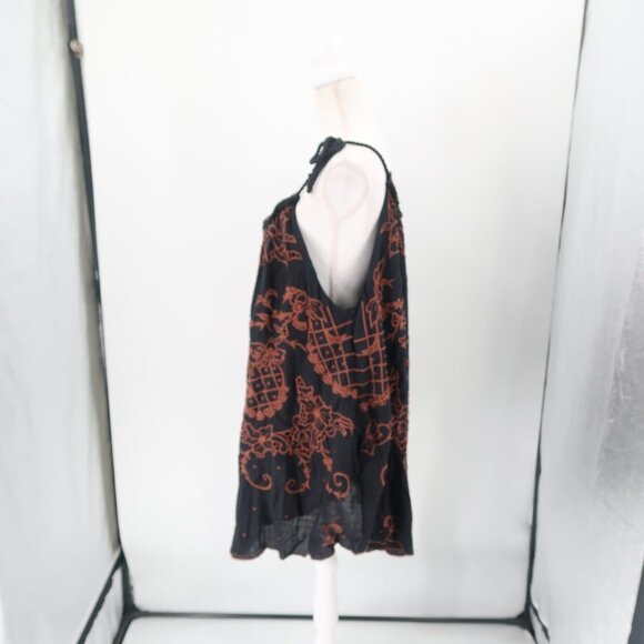 Free People Black/Brown Adjustable Braided Straps Loose Fit Dress, Small NWT - Picture 7 of 10